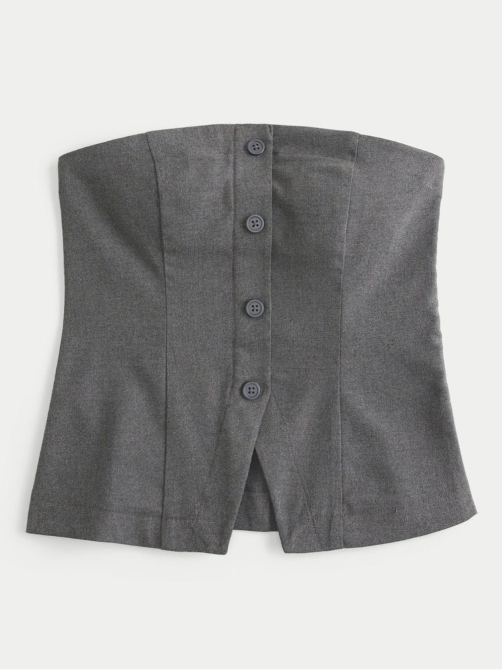 Hollister Strapless Button-Front Corset Top Gray size medium